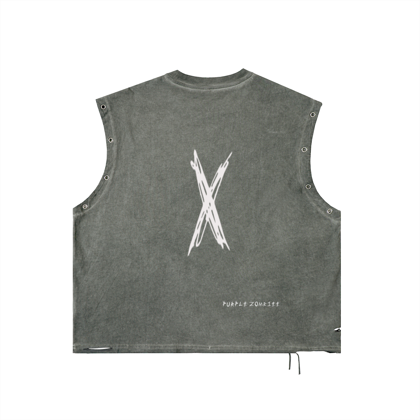 Distressed Grommet Eyelet Tank Top