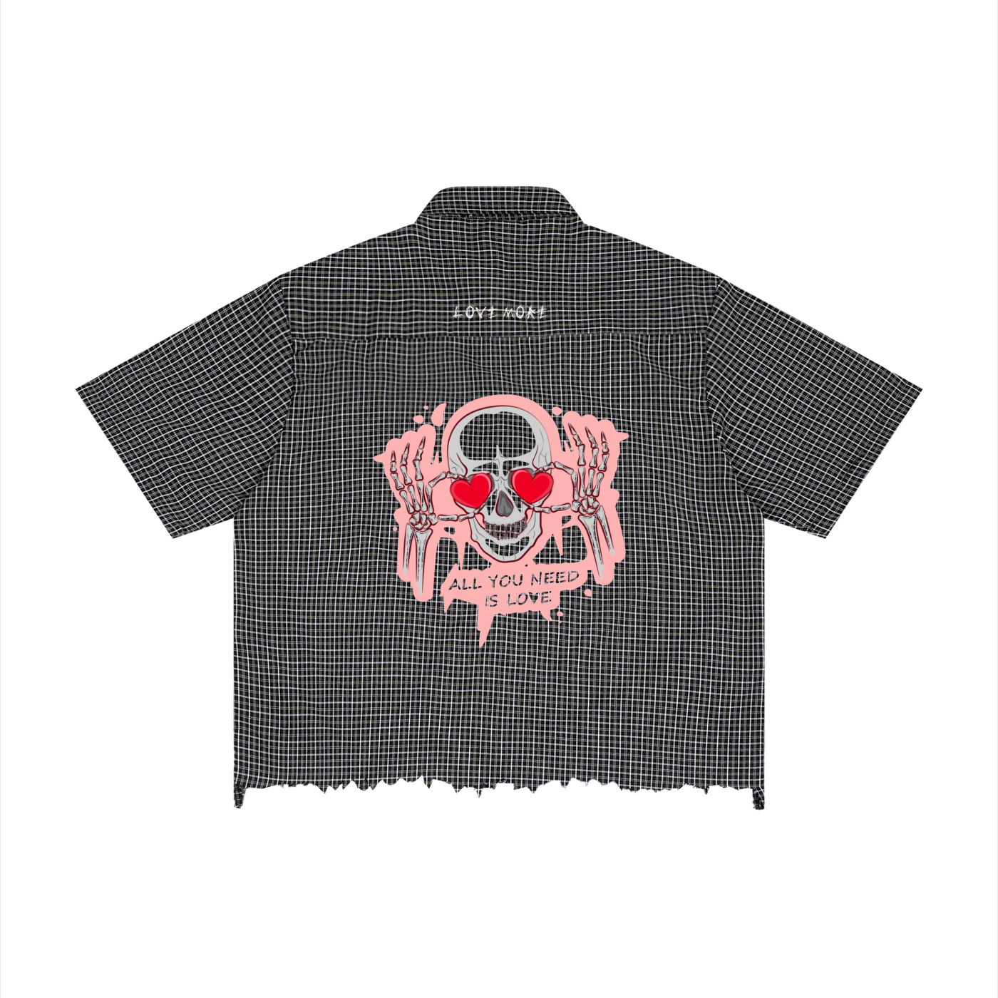Unisex Distressed Plaid Boxy Shirt