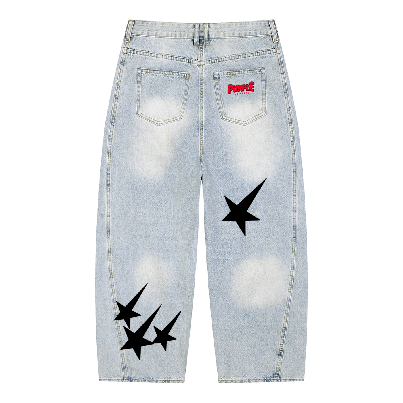 PZ Men's Vintage Wash Sunfade Barrel Leg Jeans