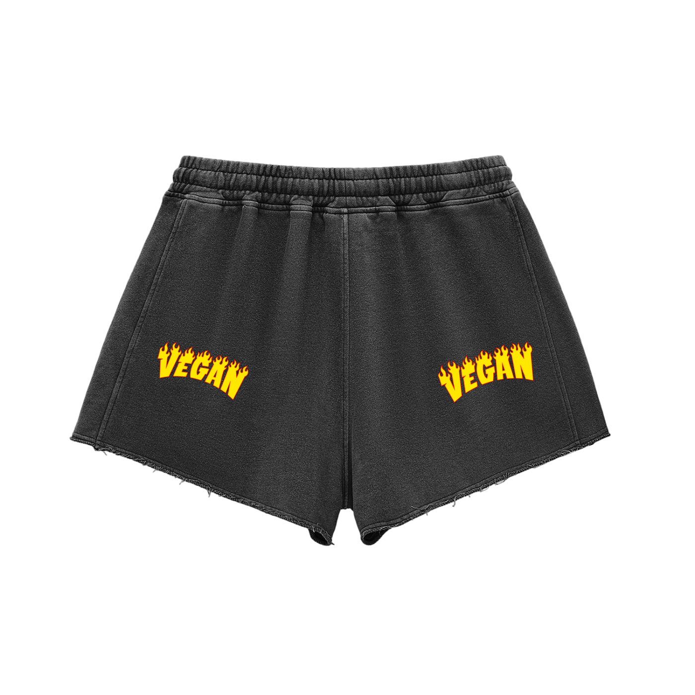 Snow Washed Raw Edge Drawstring Shorts -PZSWV