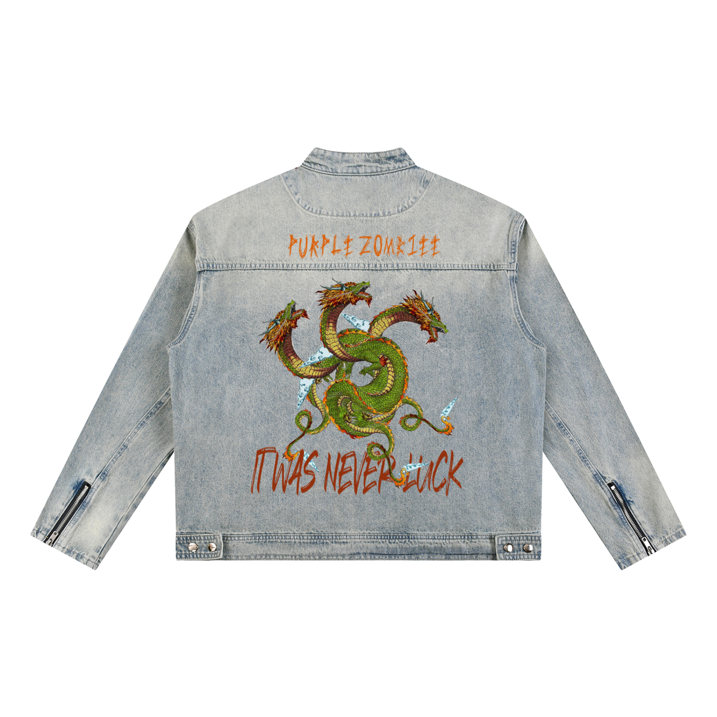 Vintage Wash Zip Denim Jacket