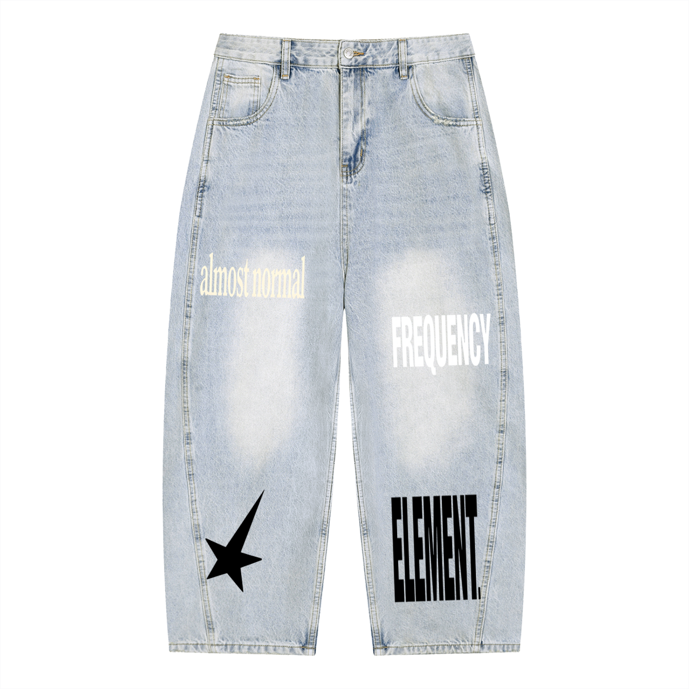PZ Men's Vintage Wash Sunfade Barrel Leg Jeans