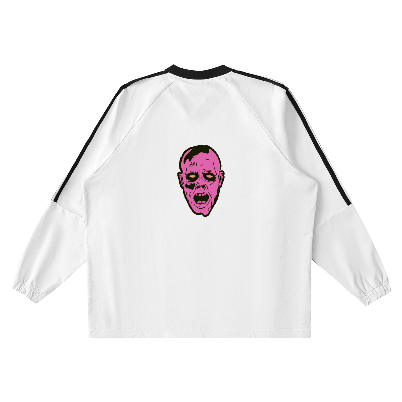 Color-Block V-Neck Long-Sleeve T-Shirt- VADOS